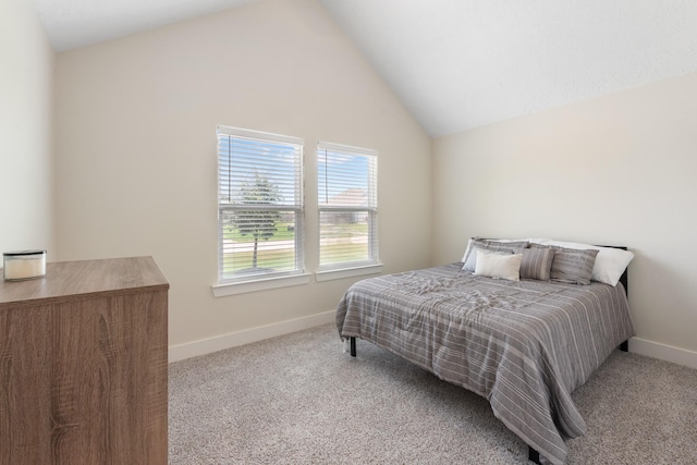 263 Brazos Bnd, Snook, TX 77879 - carpeted bedroom with lofted ceiling and baseboards