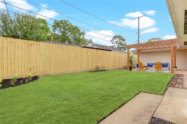 4414 Arnell Dr, Houston, TX 77018 - view of yard with a patio area, a pergola, and an outdoor living space