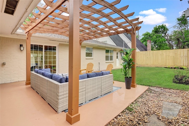 4414 Arnell Dr, Houston, TX 77018 - view of patio with outdoor lounge area and a pergola