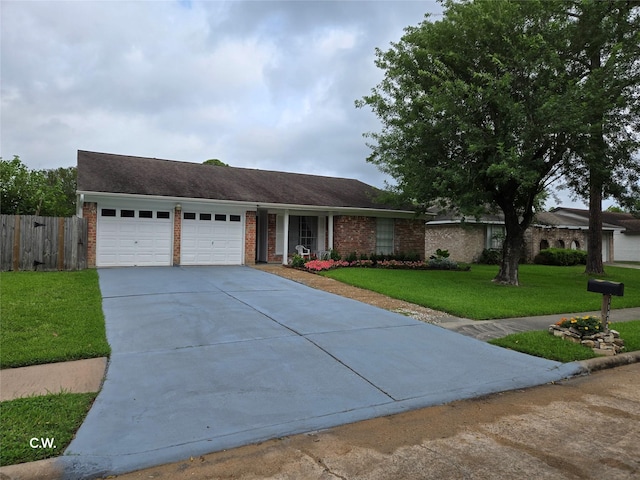 11834 Mulholland Dr, Meadows Place, TX 77477 - ranch-style house with a garage, brick siding, and driveway