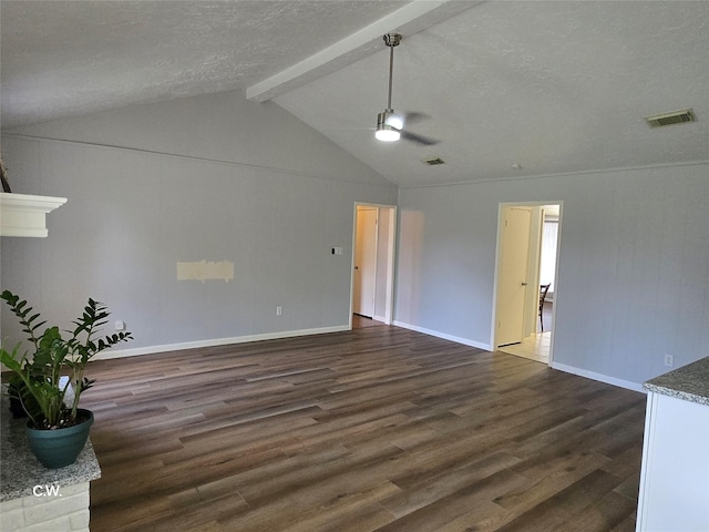 11834 Mulholland Dr, Meadows Place, TX 77477 - spare room featuring dark wood-style floors, a ceiling fan, a textured ceiling, and baseboards
