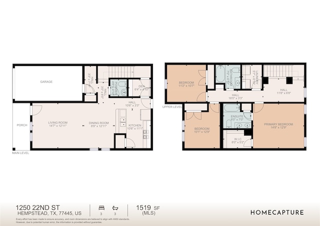 1250 22nd St, Hempstead, TX 77445 - property floor plan