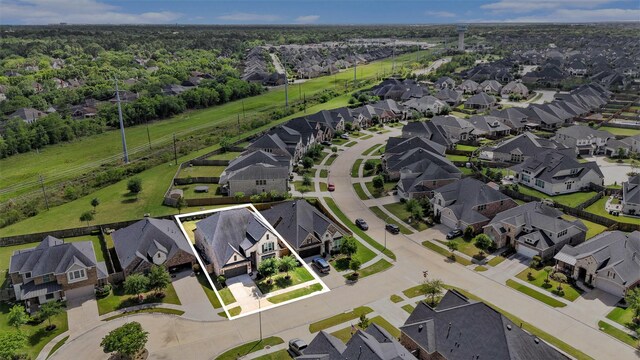 5711 Greenwood Colony Ct, Houston, TX 77059 - aerial view of residential area with property parcel outlined