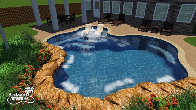 5711 Greenwood Colony Ct, Houston, TX 77059 - view of swimming pool with a patio