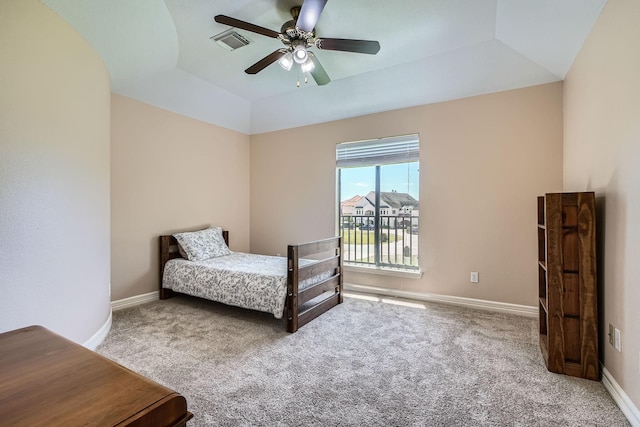 1102 Nautical Ln, Richmond, TX 77469 - bedroom featuring carpet flooring, baseboards, a ceiling fan, and a raised ceiling