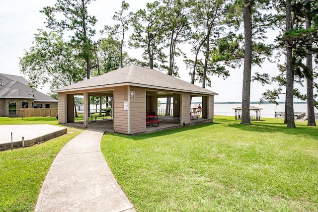 3623 Shore Shadows Dr, Crosby, TX 77532 - surrounding community featuring a gazebo and a water view