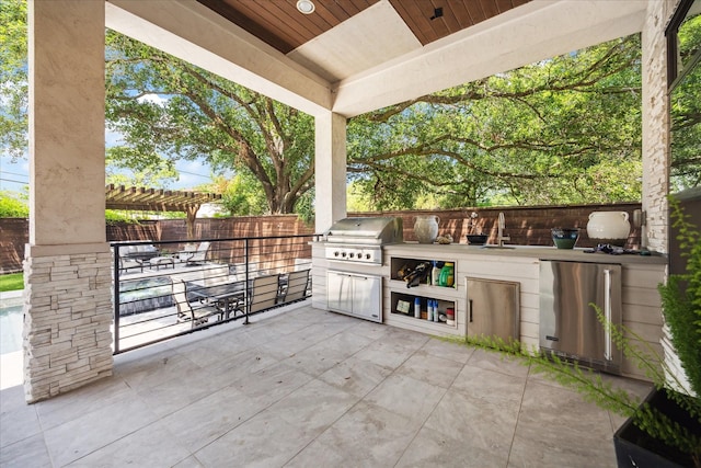 5202 Carew St, Houston, TX 77096 - view of patio featuring a sink