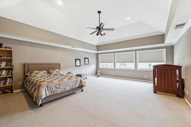 40 E Broad Oaks Dr, Houston, TX 77056 - bedroom featuring carpet flooring, baseboards, recessed lighting, and ceiling fan