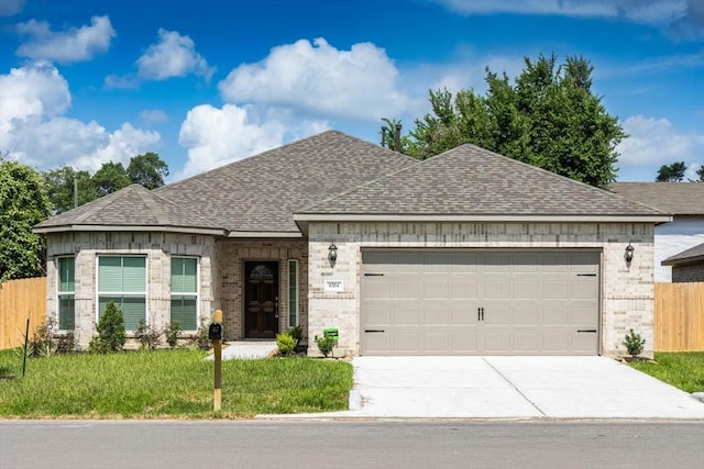 6514 Arabella, Houston, TX 77091 - view of front facade featuring brick siding, an attached garage, roof with shingles, and driveway