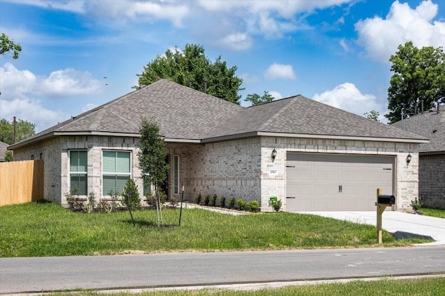 6514 Arabella, Houston, TX 77091 - view of front of property with brick siding, an attached garage, a shingled roof, and driveway