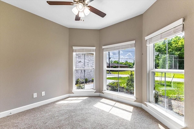 6514 Arabella, Houston, TX 77091 - carpeted spare room with healthy amount of natural light, baseboards, and ceiling fan