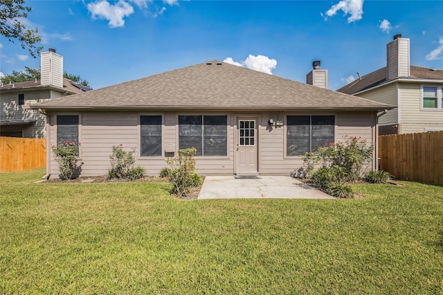 12023 Thornburg Ln, Houston, TX 77067 - rear view of house featuring a patio and a shingled roof
