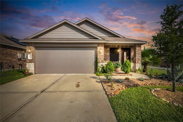 2422 Sheephorn Summit Trl, Spring, TX 77373 - ranch-style house featuring concrete driveway, a garage, and brick siding