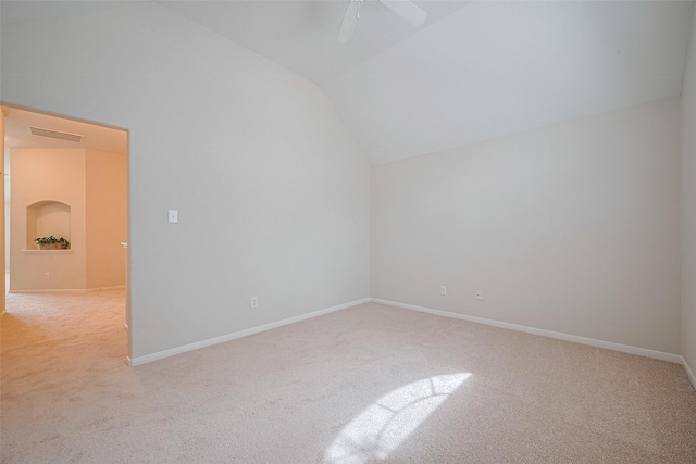 2938 Intrepid Elm St, Houston, TX 77084 - bonus room featuring light carpet, lofted ceiling, a ceiling fan, and baseboards