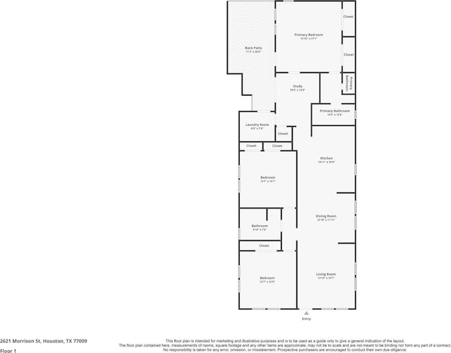 2621 Morrison St, Houston, TX 77009 - home floor plan