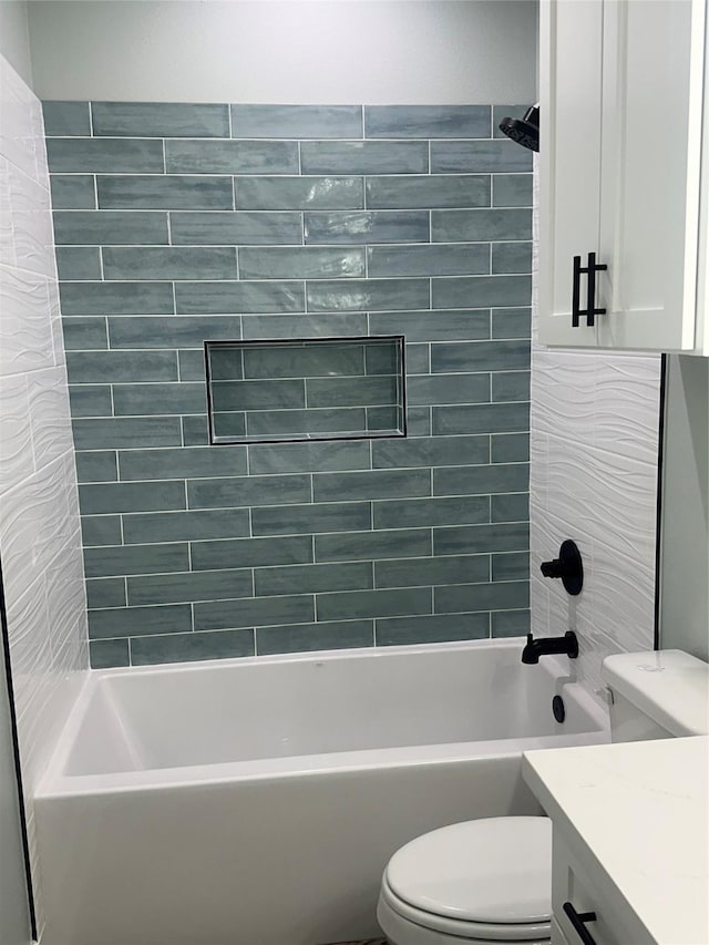 969 Bahama Rd, Crystal Beach, TX 77650 - bathroom featuring toilet, vanity, and shower / bath combination