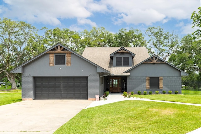 307 County Road 416, Brazoria, TX 77422 - craftsman-style home with brick siding, concrete driveway, and a shingled roof