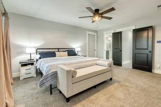 307 County Road 416, Brazoria, TX 77422 - bedroom featuring carpet flooring, baseboards, and a ceiling fan