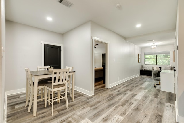 307 County Road 416, Brazoria, TX 77422 - dining space with light wood-style flooring, recessed lighting, and baseboards