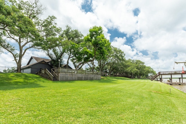 307 County Road 416, Brazoria, TX 77422 - view of green lawn featuring stairs