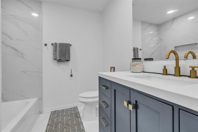 1710 Hill Top Ln, Houston, TX 77339 - full bathroom featuring vanity, toilet, and baseboards