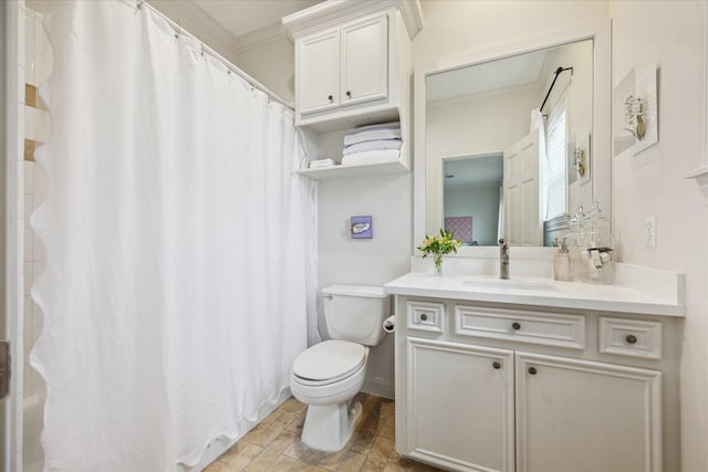 1216 Potomac Dr, Houston, TX 77057 - full bath with toilet, vanity, and ornamental molding