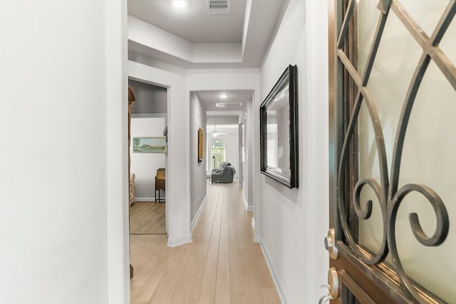 8202 Lockridge Terrace Ln, Cypress, TX 77433 - corridor featuring light wood-style flooring and baseboards