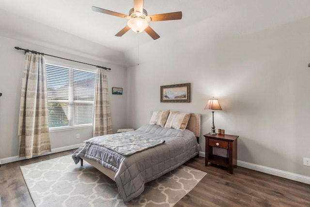 8202 Lockridge Terrace Ln, Cypress, TX 77433 - bedroom featuring wood finished floors, baseboards, and vaulted ceiling