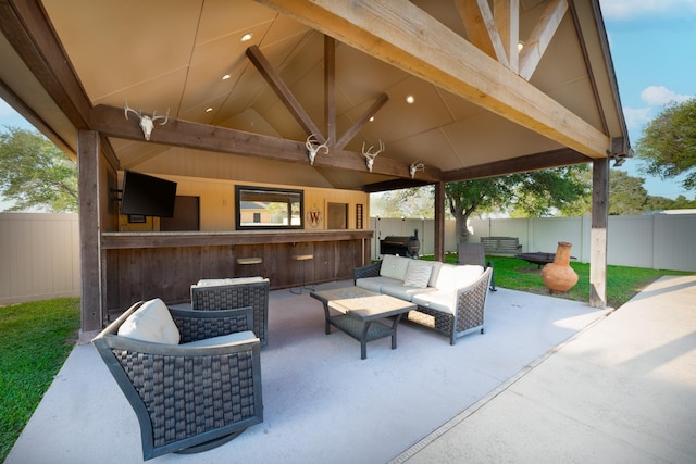 632 Western Acres Dr, El Campo, TX 77437 - view of patio / terrace featuring outdoor lounge area and a gazebo