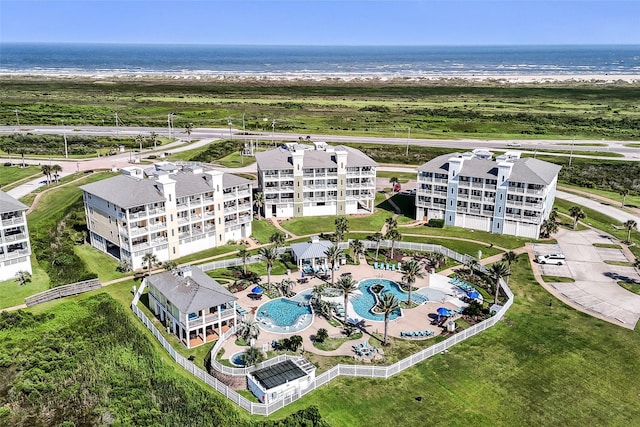 27020 Estuary Dr Unit 302, Galveston, TX 77554 - bird's eye view of a pool and a nearby body of water