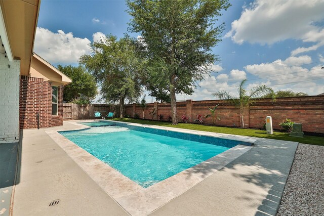 27619 Dalton Bluff Ct, Katy, TX 77494 - view of swimming pool with a patio and a fenced backyard