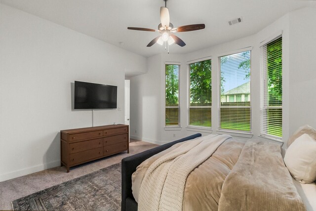 17460 Chestnut Cove Dr, Conroe, TX 77302 - carpeted bedroom featuring baseboards and ceiling fan