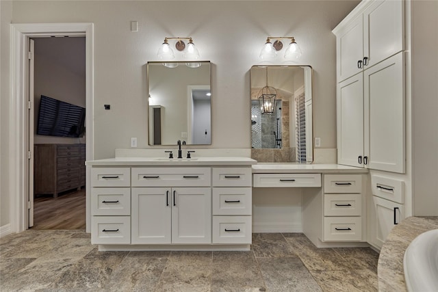 130 Playmoor Pl, Montgomery, TX 77316 - full bathroom with vanity, a shower, and a tub
