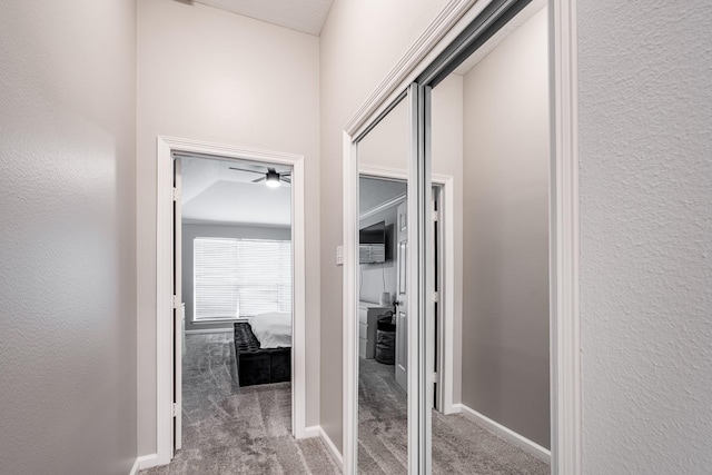 51 Eagle Mead Pl, The Woodlands, TX 77382 - corridor with carpet floors and baseboards