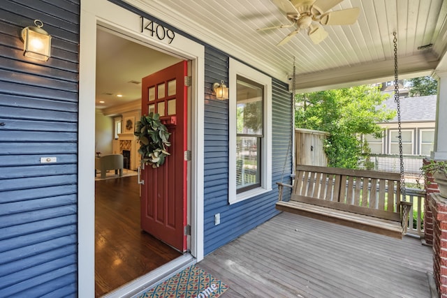 1409 Tulane St, Houston, TX 77008 - entrance to property with covered porch and ceiling fan