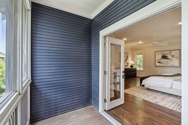 1409 Tulane St, Houston, TX 77008 - bedroom featuring ornamental molding, wood finished floors, and recessed lighting