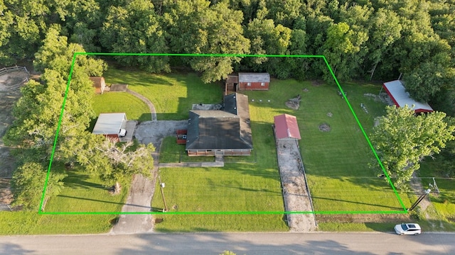 517 Hillebrandt, Beaumont, TX 77705 - aerial view of property and surrounding area with property parcel outlined