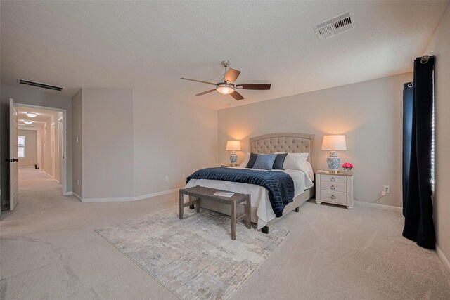 2923 Laurel Mill Way, Houston, TX 77080 - bedroom with light carpet, baseboards, and ceiling fan