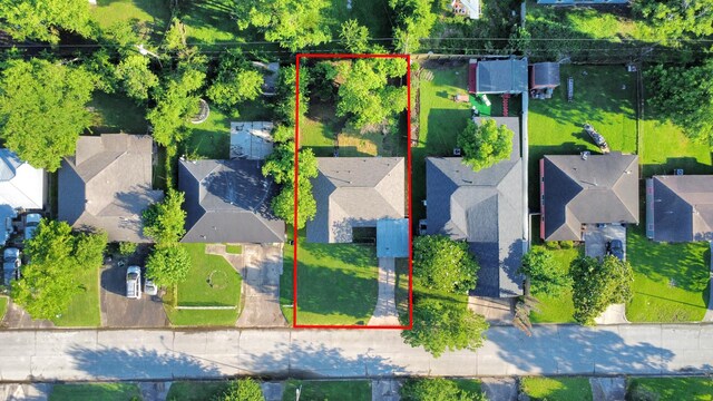3030 Dacca Dr, Houston, TX 77051 - aerial view of residential area with property parcel outlined