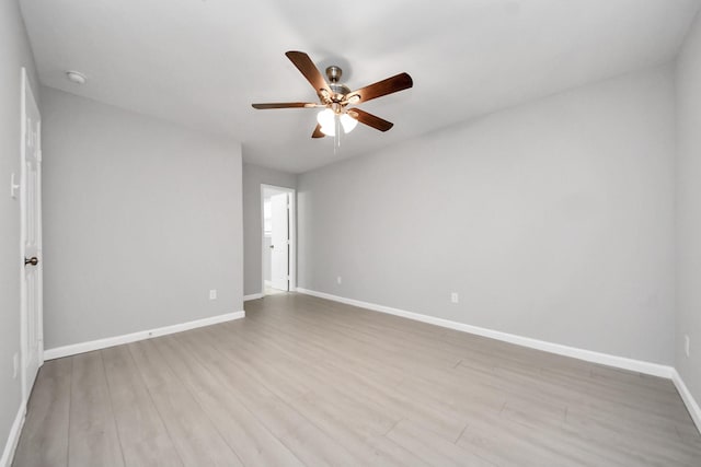 3030 Dacca Dr, Houston, TX 77051 - spare room featuring ceiling fan, baseboards, wood finished floors, and a smoke detector