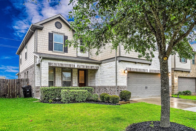 28614 Cabrera Hill Ln, Katy, TX 77494 - view of front facade with an attached garage, brick siding, and concrete driveway