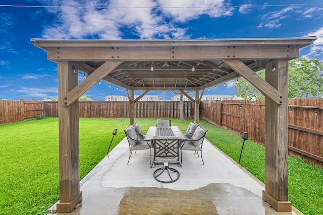 28614 Cabrera Hill Ln, Katy, TX 77494 - view of patio with a gazebo and outdoor dining space