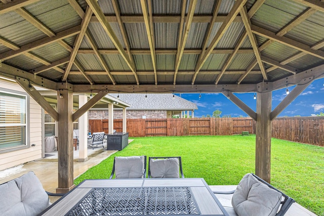 28614 Cabrera Hill Ln, Katy, TX 77494 - view of patio featuring a gazebo and outdoor dining area
