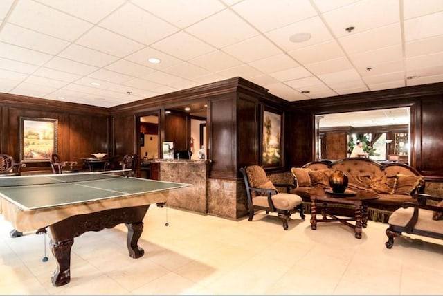 3525 Sage Rd Unit 412, Houston, TX 77056 - game room with wood walls and billiards table