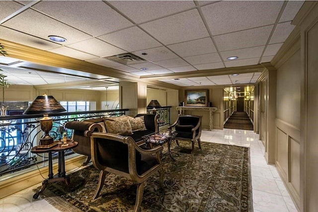 3525 Sage Rd Unit 412, Houston, TX 77056 - lobby featuring a decorative wall and a paneled ceiling