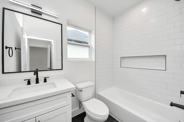 4602 Bristol St, Houston, TX 77009 - bathroom with toilet, vanity, and shower / bathtub combination