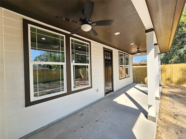 4319 Trail Lake Dr, Houston, TX 77045 - view of patio / terrace with ceiling fan