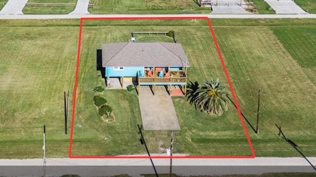 117 S Verdia Dr, Crystal Beach, TX 77650 - aerial view of property and surrounding area featuring property parcel outlined