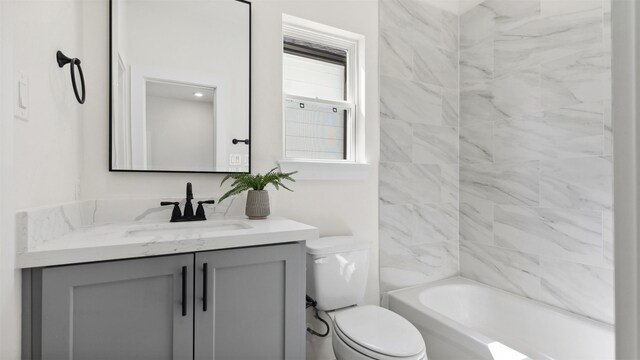 723 Marcella St Unit B, Houston, TX 77091 - full bath with toilet, vanity, and shower / tub combination