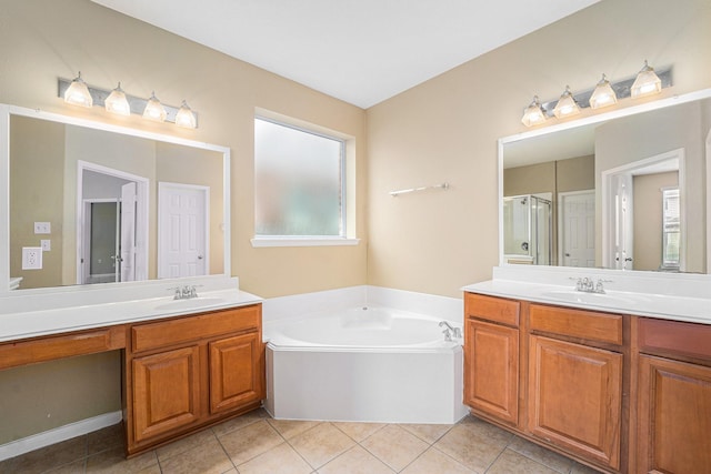 13707 Kingston River Ln, Houston, TX 77044 - full bath featuring vanity, a bath, and healthy amount of natural light